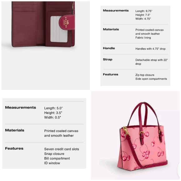 Coach Mollie Cherry 🍒 print handbag and wallet set - Picture 3 of 16